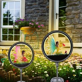 2pcs Fairy Solar Light Garden Decor; Fairy Decorative Garden LED Stake Lights For Walkway Yard Lawn Patio Garden Courtyard Waterproof Outdoor Stake Li