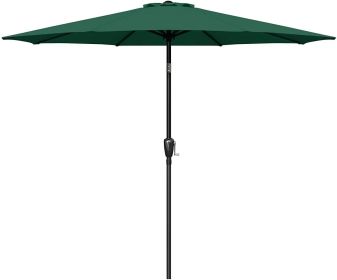 Simple Deluxe 9ft Outdoor Market Table Patio Umbrella with Button Tilt; Crank and 8 Sturdy Ribs for Garden; Green