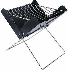 YSSOA 12&rdquo; Portable Grill Charcoal Barbecue Grill - Folding Grill Notebook Shape Charcoal Grill; Detachable Collapsible; Mini Tabletop Camping Gr