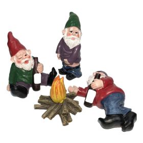 4Pcs Fairy Garden Gnomes My Little Friend Drunk Gnome Dwarfs Statue Gifts Decor