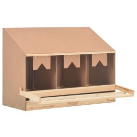 Chicken Laying Nest 3 Compartments 36.6"x15.7"x25.6" Solid Pine Wood