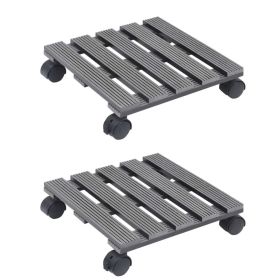 Plant Trolleys 2 pcs Gray 11.8"x11.8"x3" WPC