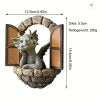 1pc Resin Dragon Sculpture, Window Front Dragon Statue, Fairy Garden Decoration, Wall Hanging For Outdoor Indoor Garden Yard Porch Balcony Patio Decor