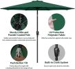 Simple Deluxe 9ft Outdoor Market Table Patio Umbrella with Button Tilt; Crank and 8 Sturdy Ribs for Garden; Green