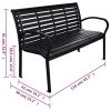 Patio Bench Black 45.7" Steel and WPC