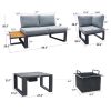 8 Pcs Patio Aluminum Conversation Sets;  Outdoor Sectional Couch Furniture;  with Cushions and Coffee Table; for Backyard Garden