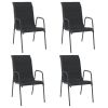 Patio Chairs 4 pcs Steel and Textilene Black