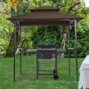 8x5Ft Grill Gazebo Replacement Canopy; Double Tiered BBQ Tent Roof Top Cover