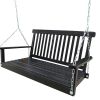 Front Porch Swing with Armrests;  Wood Bench Swing with Hanging Chains; for Outdoor Patio ; Garden Yard;  porch;  backyard;  or sunroom; Easy to Assem