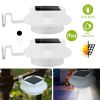 2Pcs Solar Powered Gutter Lights Outdoor IP65 Waterproof Dusk to Dawn Sensor Security Lamps