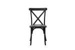 Resin Cross Back Chair for dinning room, wedding, commercial use, 4-pack, Black