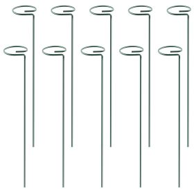 10Pcs Plant Support Stakes Garden Flower Single Stem Support Stake Iron Plant Cage Support Ring (size: 16in)