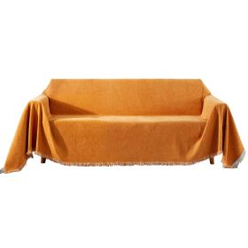 Chenille Couch Cover Universal Sofa Cover Sofa Slipcover for Pets Dogs Cats (Color: Orange, size: 71 x 134 in)