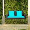 2-Person Patio Rattan Porch Swing with Cushions