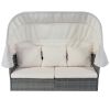 Outdoor Patio Furniture Set Daybed Sunbed with Retractable Canopy Conversation Set Wicker Furniture