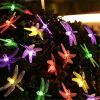 1pc Solar Dragonfly String Lights Waterproof 20 LEDs Dragonfly Fairy Lights Decorative Lighting For Indoor/Outdoor Home Garden Lawn Fence Patio Party