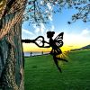 1pc Angel On Branch Steel Silhouette Metal Art Fairy Silhouette Ornament Wall Art Home Garden Yard Patio Outdoor Statue Stake Decoration Perfect For B