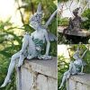 Sitting Statue Fairy Statue Resin Crafts Flower Fairy Garden Ornament