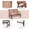 Swing Glider Chair 48 Inch Loveseat Rocker Lounge Backyard