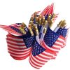 100 pcs Handheld American flag; Hand-waved flag; Independence Day flag; wooden or plastic flagpole; American flag; 14 * 21cm