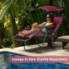 Folding Recliner Lounge Chair with Shade Canopy Cup Holder