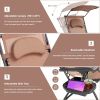 Folding Recliner Lounge Chair with Shade Canopy Cup Holder